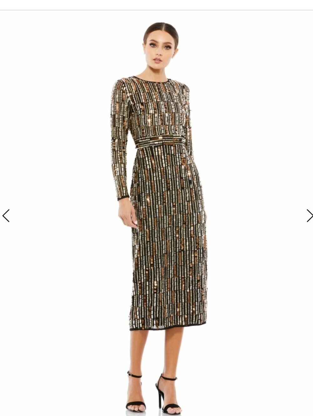 Mac DuggalStyle #93590 embellished dress in black and gold 12